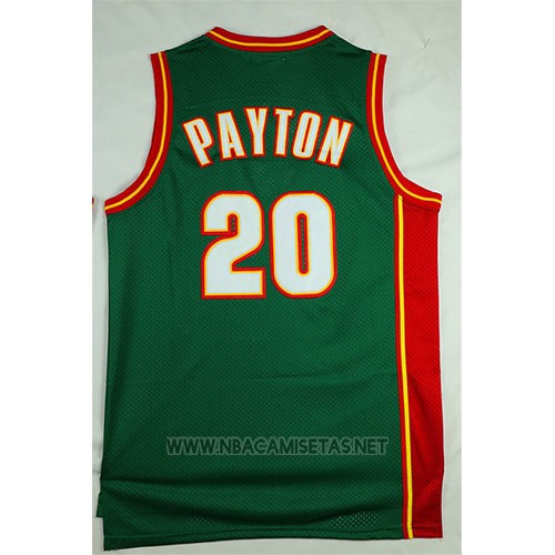 Camiseta Seattle SuperSonics Gary Payton NO 20 Historic Retro Verde2